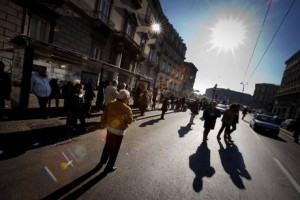 Strike of public transport in Naples