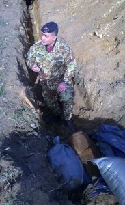 L'ordigno bellico inesploso ritrovato a Isola Capo Rizzuto durante alcuni scavi per il riposizionamento di cavi elettrici.