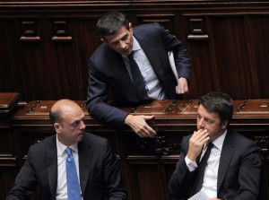 Alfano, Renzi e Lupi - foto LaPresse