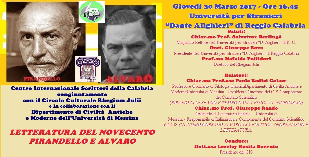 Reggio Calabria: al Cis il Convegno “La Letteratura del Novecento ... - Stretto web
