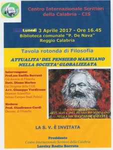 Manifesto- L'attualità del pensiero marxiano - 3 aprile 2017