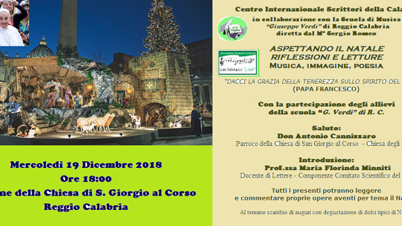 Poesie Di Natale Di Papa Francesco.A Reggio Calabria L Iniziativa Aspettando Il Natale Riflessioni Letture E Musica Stretto Web