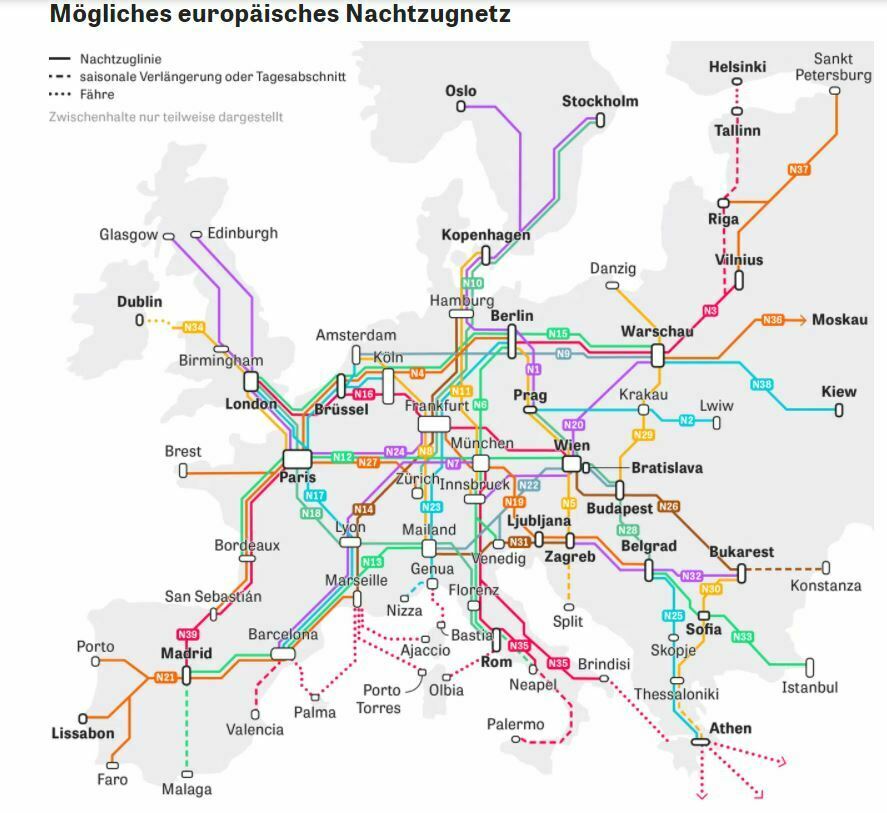 mappa piano ferroviario europeo verdi germania