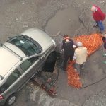 Auto finisce dentro caditoia Santa Caterina Reggio Calabria