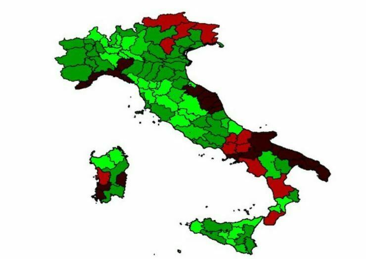 curva contagi covid nelle 107 province italiane