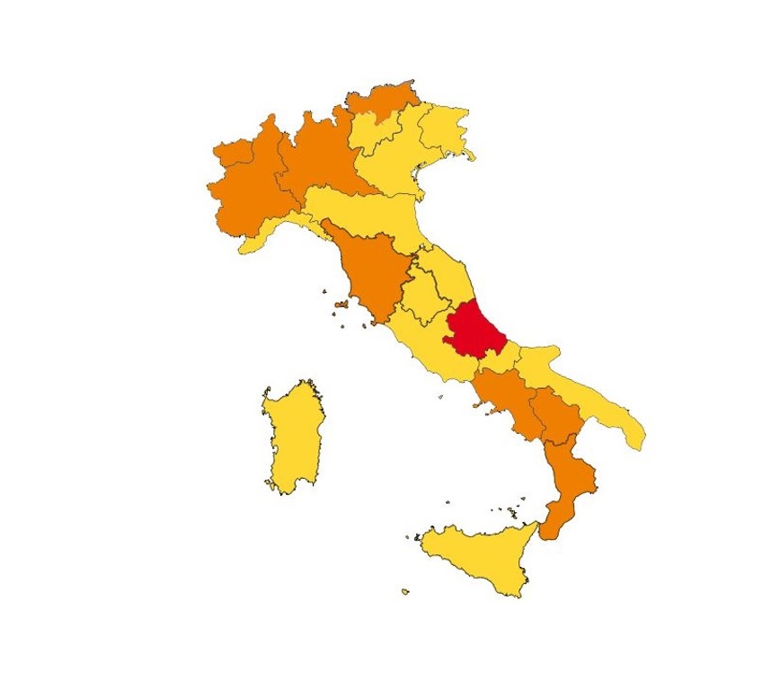 Coronavirus Nuovo Cambio Di Colori In Diverse Regioni D Italia La Mappa Completa Stretto Web