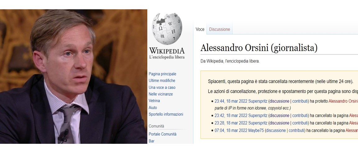 wikipedia elimina la pagina alessandro orsini
