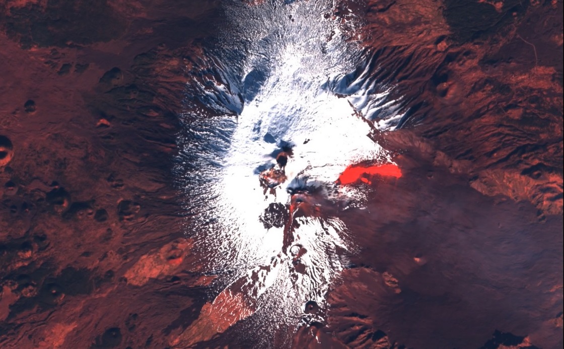 colata lava dallo spazio