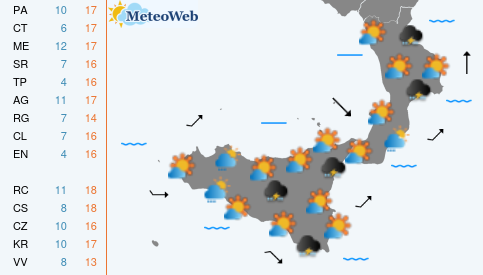 Previsioni Meteo Giovedi 12 Marzo