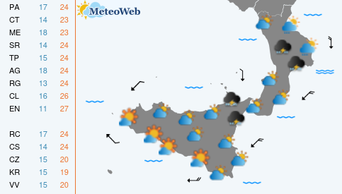Previsioni  Meteo Giovedi 30 Aprile