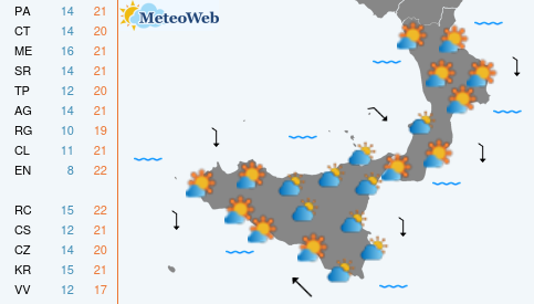 Previsioni Meteo Lunedi 18 Maggio