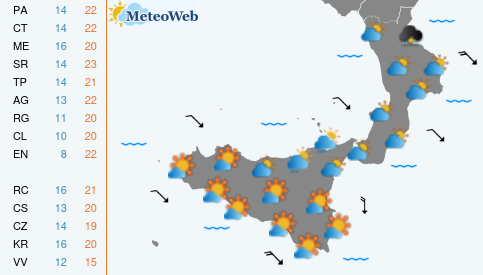 Previsioni  Meteo Martedi 19 Maggio