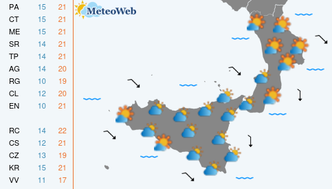 Previsioni Meteo Lunedi 18 Maggio