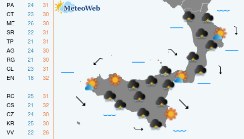 Previsioni Meteo Mercoledi 24 Giugno