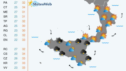Previsioni Meteo Lunedi 27 Luglio