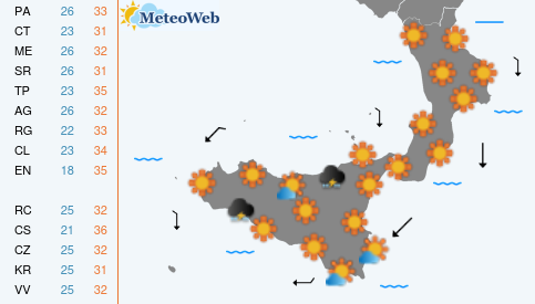 Previsioni Meteo Giovedi 30 Luglio