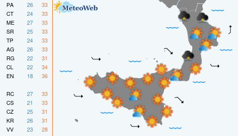 Previsioni Meteo Lunedi 17 Agosto