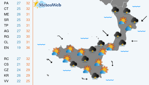 Previsioni  Meteo Martedi 18 Agosto