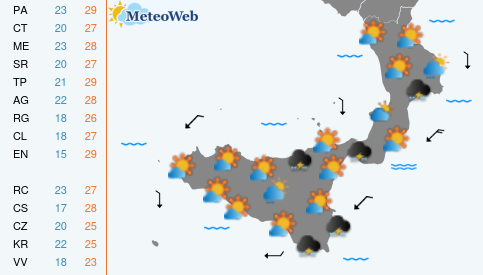 Previsioni Meteo Mercoledi 16 Settembre