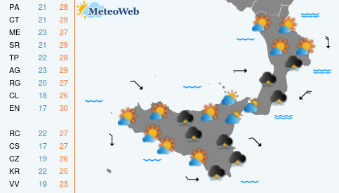 Previsioni  Meteo Martedi 22 Settembre