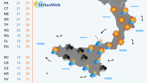 Previsioni  Meteo Mercoledi 23 Settembre