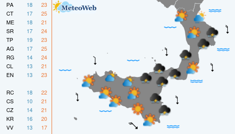 Previsioni Meteo Martedi 13 Ottobre