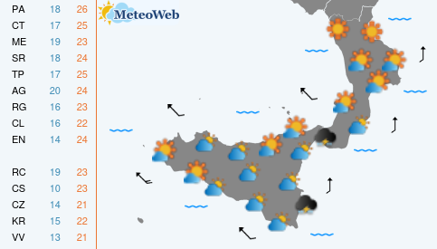 Previsioni Meteo Domenica 18 Ottobre