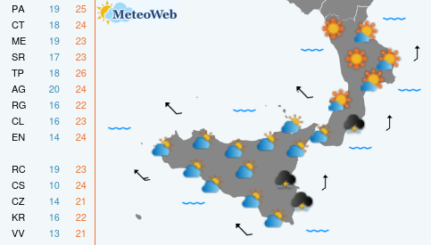 Previsioni  Meteo Domenica 18 Ottobre