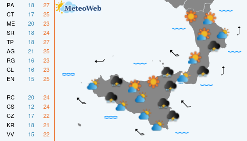Previsioni Meteo Lunedi 19 Ottobre
