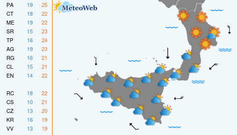 Previsioni Meteo Sabato 17 Ottobre