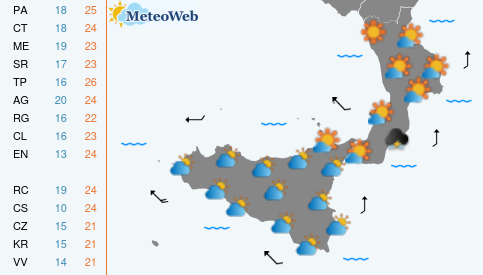 Previsioni Meteo Domenica 18 Ottobre