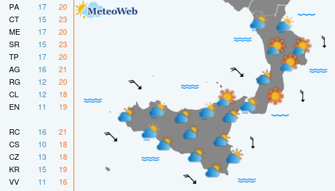 Previsioni Meteo Domenica 25 Ottobre