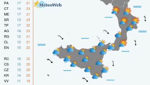 Previsioni Meteo Lunedi 26 Ottobre