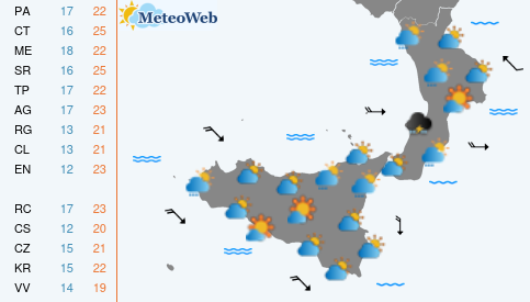 Previsioni Meteo Sabato 24 Ottobre