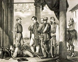 Garibaldi riposa a S. Maria Maggiore (Masutti, litografia, 1860 ca.)