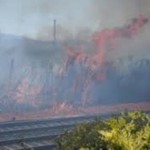 incendio vicino i binari