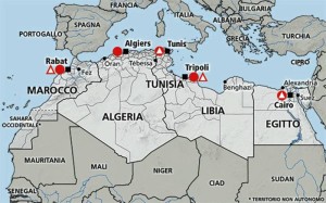 mappa libia tunisia algeria egitto marocco