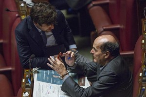 Bersani e Civati - foto LaPresse