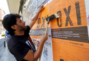 Fronte del No al referendum greco - foto LaPresse