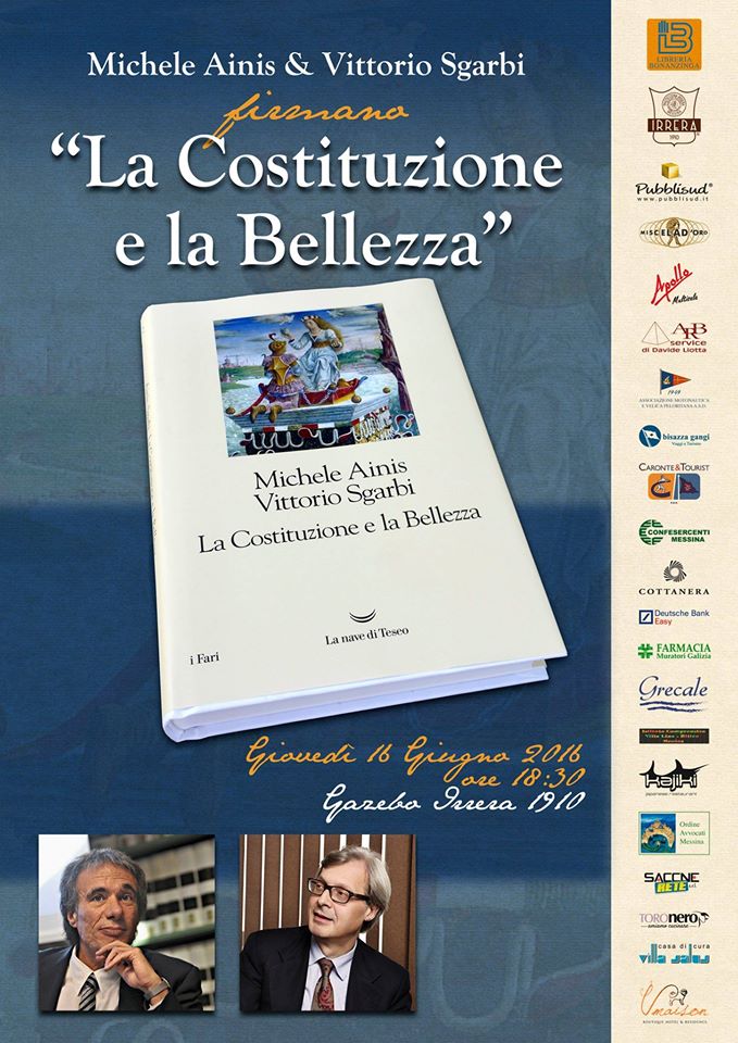 Messina: Sgarbi e Ainis incontrano i lettori e presentano il loro nuovo  libro La Costituzione e la Bellezza