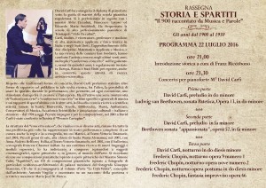 Programma di sala concerto 22 luglio.
