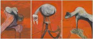 Three Studies for Figures at the Base of a Crucifixion c.1944 by Francis Bacon 1909-1992