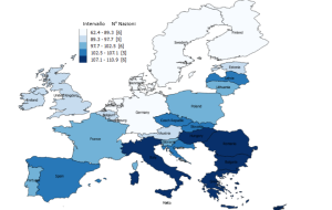 Figura 1 – Distribuzione territoriale europea della corruzione totale 