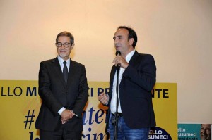 Musumeci e Galluzzo ieri a Barcellona Pozzo di Gotto