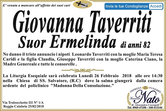 giovanna taverriti Suor Ermelinda