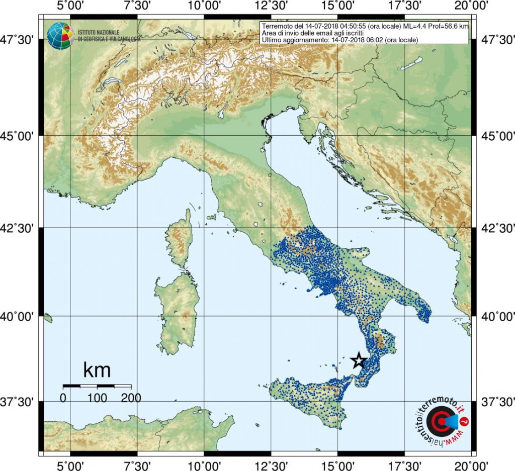 terremoto Calabria Sicilia