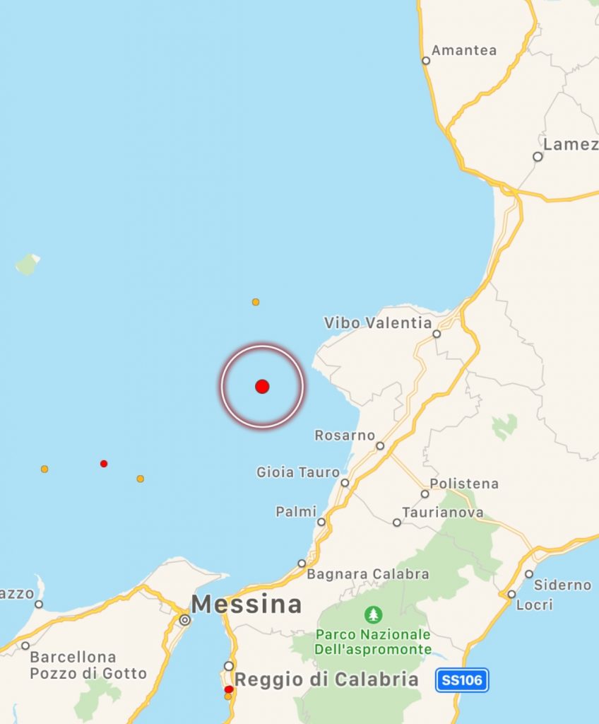 terremoto Ricadi Vibo Valentia