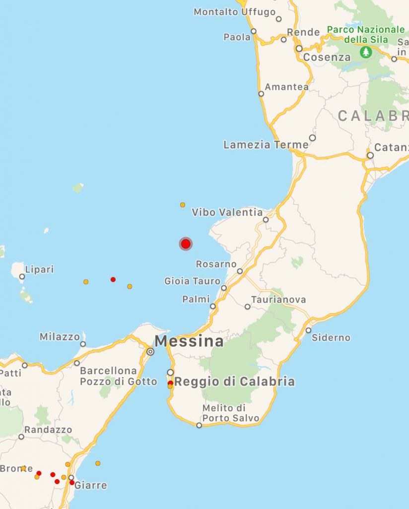 terremoto Ricadi Vibo Valentia