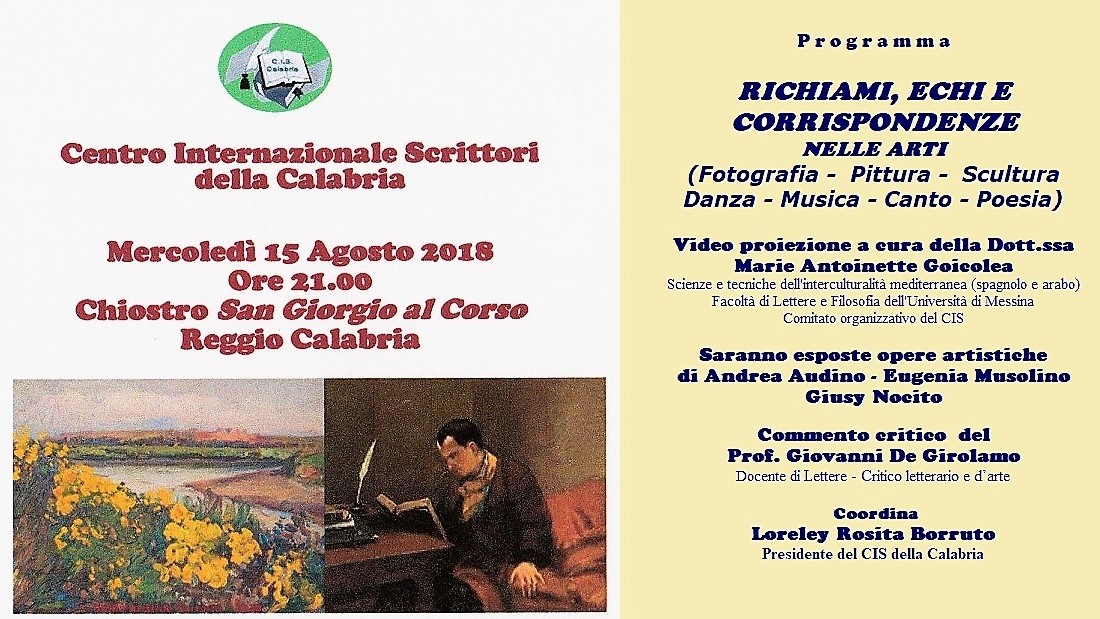 Foto manifesto – Richiami, echi e corrispondenze nelle arti – 15 agosto 2018