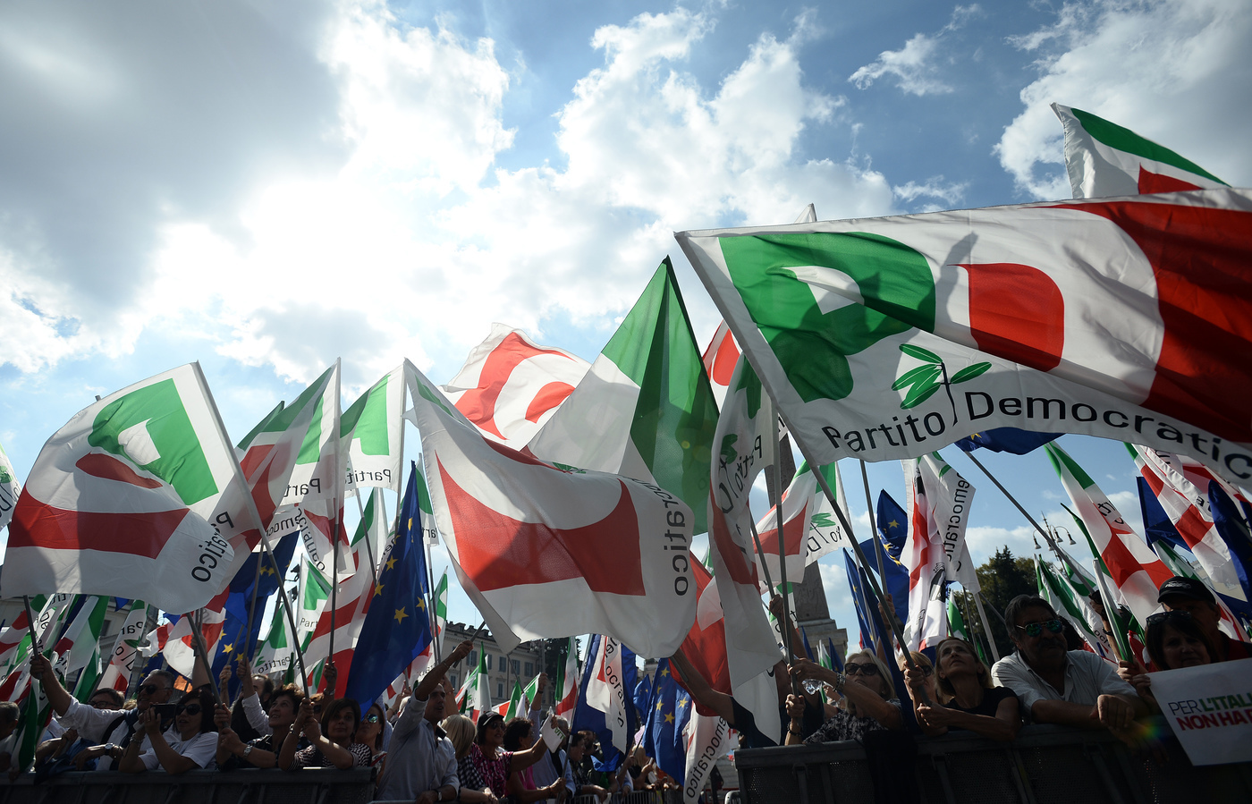 Piazza del Popolo, Manifestazione del Partito Democratico